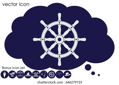 the helm of the ship icon vector illustration eps10.