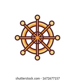 helm of ship line color style icon vector illustration design