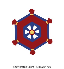 helm ship logo, nautical wheel flat simple design, vector illustration