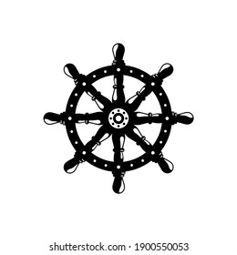 The helm of the ship. Vector isolated on a white background.