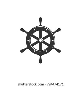 Helm or steering wheel. Vector icon
