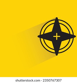 helm symbol with shadow on yellow background