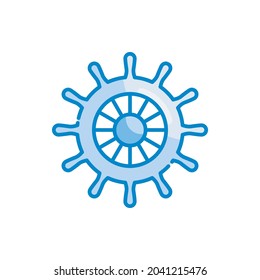 Helm vector blue colours icon style illustration. Eps 10 file