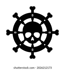 Helm vector icon anchor logo boat symbol skull bone pirate halloween ghost Nautical maritime illustration graphic simple design