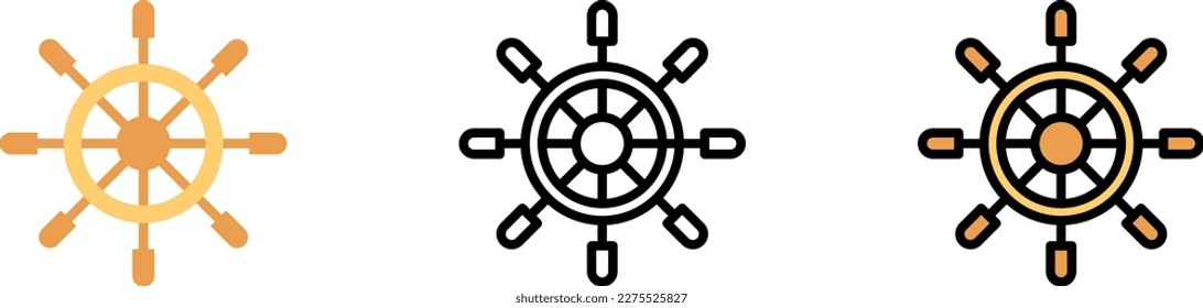 Helm vector icon in different styles. Line, color, filled outline