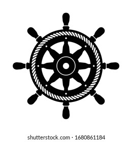 Helm vector icon logo boat symbol rope Anchor pirate Nautical maritime illustration graphic simple design