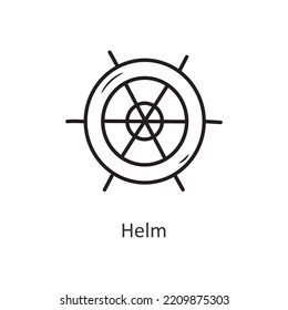 Helm Vector outline Icon Design illustration. Travel Symbol on White background EPS 10 File