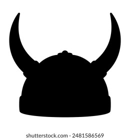 Helm of viking silhouette. Vector image
