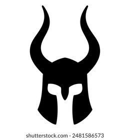 Helm of viking silhouette. Vector image
