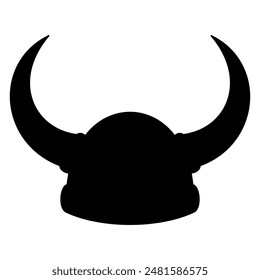 Helm of viking silhouette. Vector image
