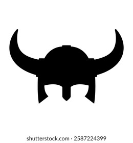 Helm of viking silhouette. Vector image