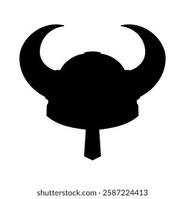 Helm of viking silhouette. Vector image