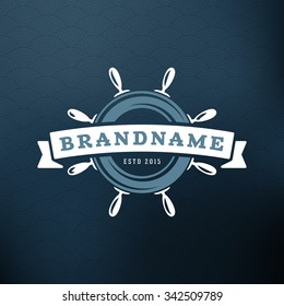 Helm. Vintage Retro Design Elements for Logotype, Insignia, Badge, Label. Business Sign Template. Textured Background