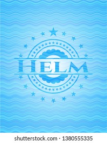 Helm water wave representation emblem background.