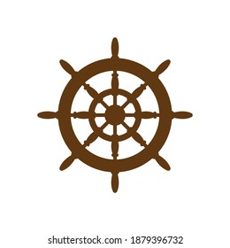 Helm wheel icon design template vector isolated illustration