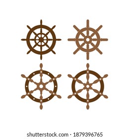 Helm wheel icon design template vector isolated illustration