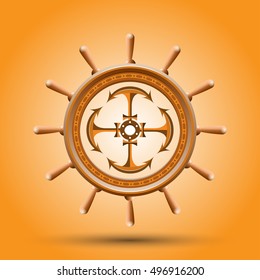 Helm wheel icon vector illustration isolated on white background