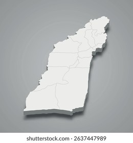 Helmand 3d isometric map is a region of Afghanistan, vector illustration