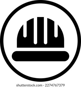 Ilustración de Helmat Vector sobre un fondo transparente. Símbolos de calidad superior. Iconos vectoriales de glifos para diseño de conceptos y gráficos.
