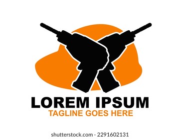 helmed drill construction Logo. helmed drill Symbol  icon vector Illustration