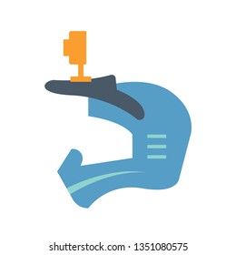 Helmet and action camera icon design.