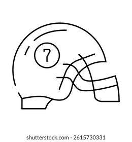 helmet american football player line icon vector. helmet american football player sign. isolated contour symbol black illustration