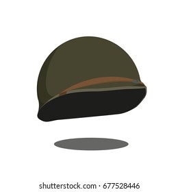 The Helmet Of An American Soldier Of The Second World War. Green. Vector.