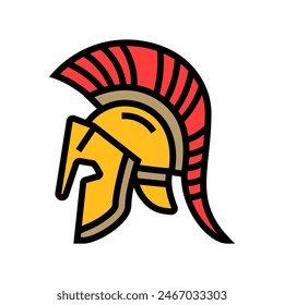 helmet ancient soldier color icon vector. helmet ancient soldier sign. isolated symbol illustration