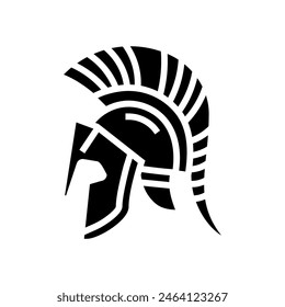 helmet ancient soldier glyph icon vector. helmet ancient soldier sign. isolated symbol illustration
