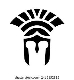 helmet ancient soldier glyph icon vector. helmet ancient soldier sign. isolated symbol illustration