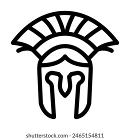 helmet ancient soldier line icon vector. helmet ancient soldier sign. isolated contour symbol black illustration