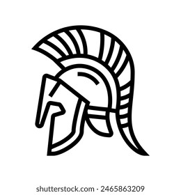 helmet ancient soldier line icon vector. helmet ancient soldier sign. isolated contour symbol black illustration