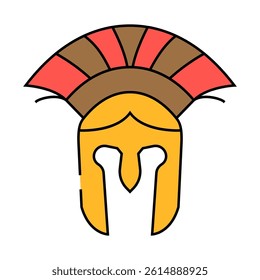 helmet ancient soldier line icon vector. helmet ancient soldier sign. isolated symbol illustration