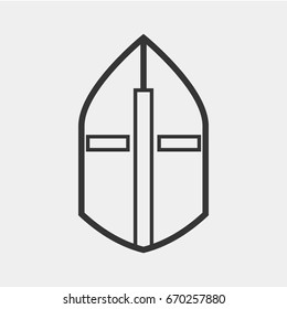 Helmet armor  icon illustration isolated vector sign symbol
