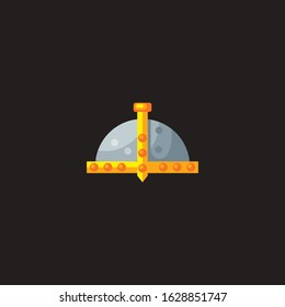Helmet armor vector illustration, isolated on background