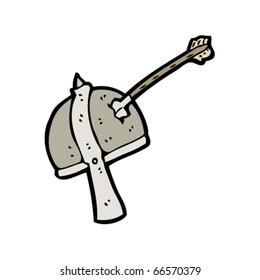 helmet with arrow in cartoon