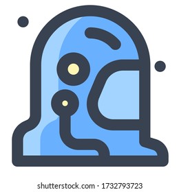 Helmet Astronaut Icon, Illustration of Astronomy, Geographic, Sky, Solar System  with Filled and Line Style for Website User Interface  Mobile and Wallpaper