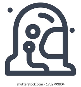 Helmet Astronaut Icon, Illustration of Astronomy, Geographic, Sky, Solar System  with Filled and Line Style for Website User Interface  Mobile and Wallpaper