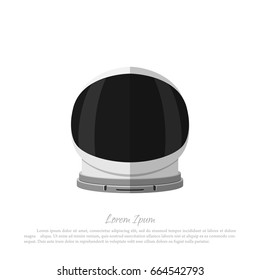 Helmet of astronaut on a white background. Icon of space hat in flat style. Vector illustration