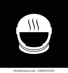helmet astronaut space sky food noodle bowl soup modern logo design vector