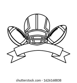 helmet and ball american football on white background vector illustration design