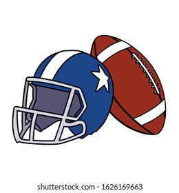 helmet and ball american football on white background vector illustration design