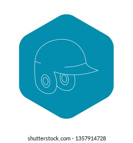 Helmet for baseball or softball icon. Outline illustration of helmet for baseball or softball vector icon for web
