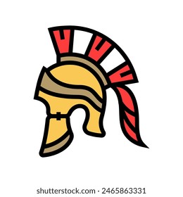 helmet battle spartan roman color icon vector. helmet battle spartan roman sign. isolated symbol illustration