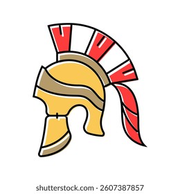 helmet battle spartan roman color icon vector. helmet battle spartan roman sign. isolated symbol illustration