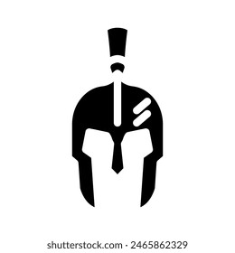 helmet battle spartan roman glyph icon vector. helmet battle spartan roman sign. isolated symbol illustration