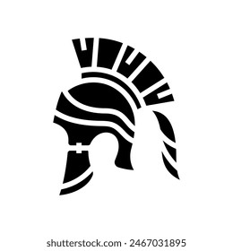 helmet battle spartan roman glyph icon vector. helmet battle spartan roman sign. isolated symbol illustration
