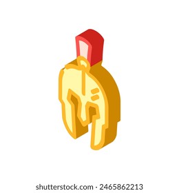 helmet battle spartan roman isometric icon vector. helmet battle spartan roman sign. isolated symbol illustration