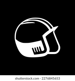 Helmet - Black and White Isolated Icon - Vector illustration