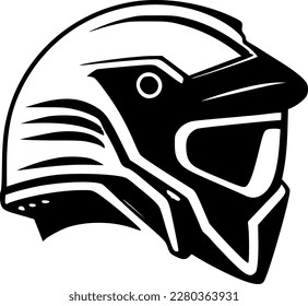 Helmet | Black and White Vector illustration